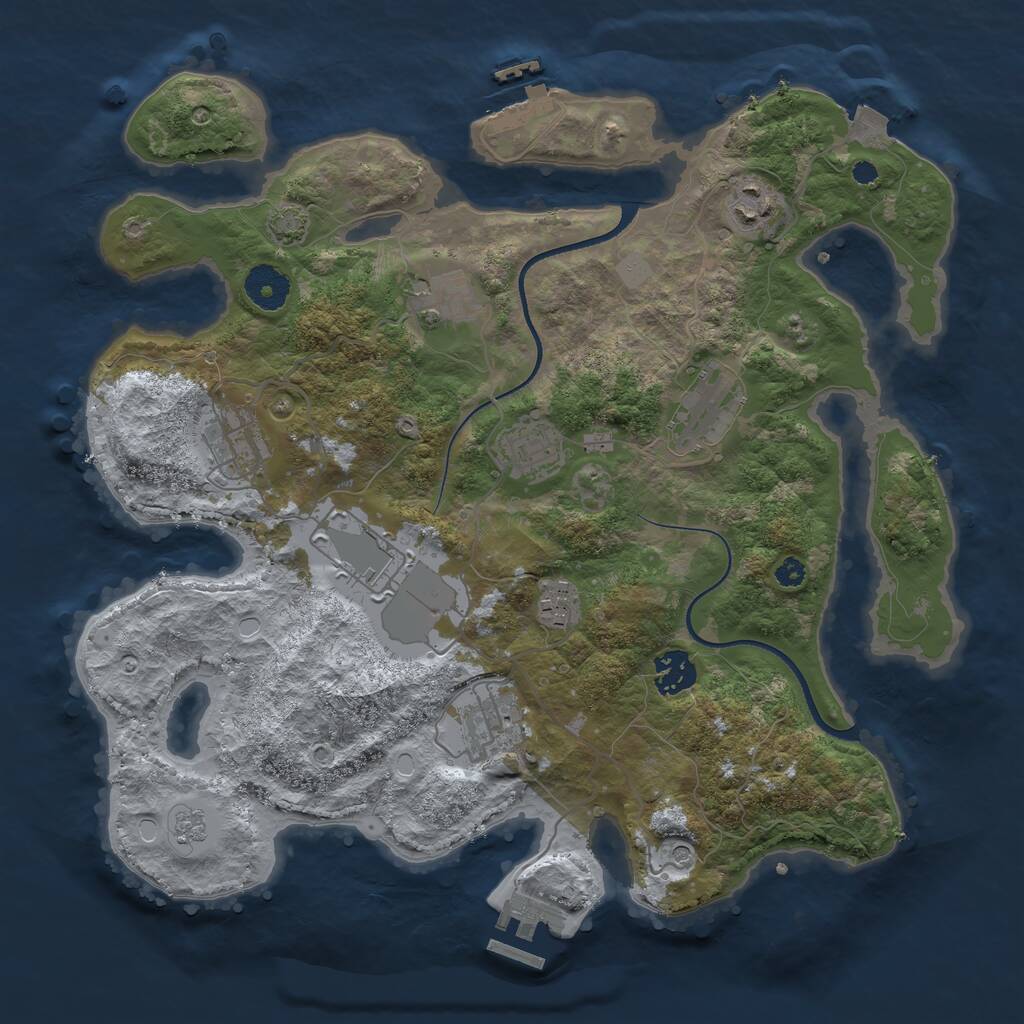 Rust Map: Procedural Map, Size: 3500, Seed: 186082939, 15 Monuments