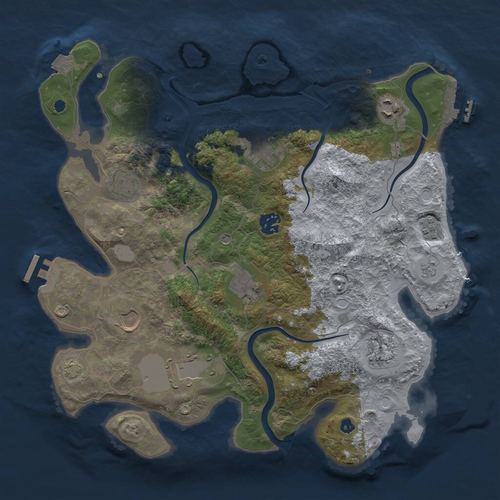 Rust Map: Procedural Map, Size: 3500, Seed: 1629819835, 15 Monuments