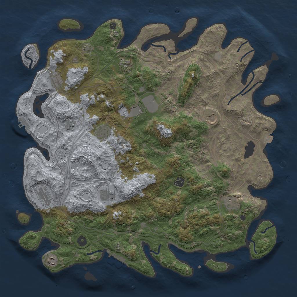 Rust Map: Procedural Map, Size: 4500, Seed: 35643, 19 Monuments