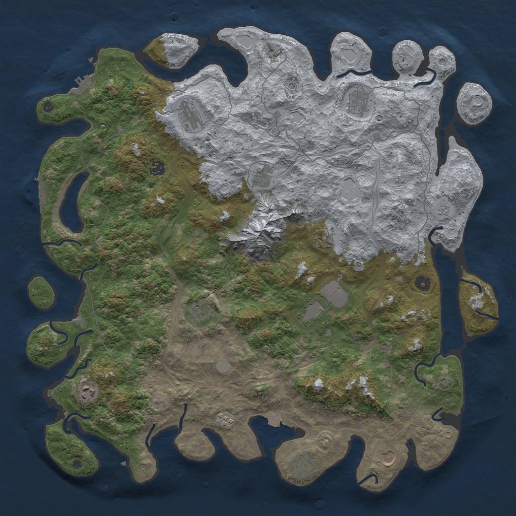 Rust Map: Procedural Map, Size: 5000, Seed: 1933201787, 19 Monuments