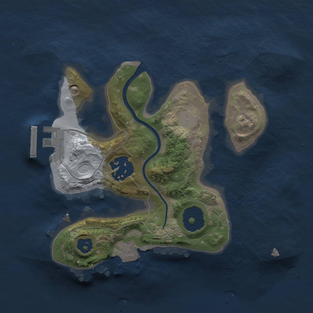 Rust Map: Procedural Map, Size: 2000, Seed: 87283280, 3 Monuments