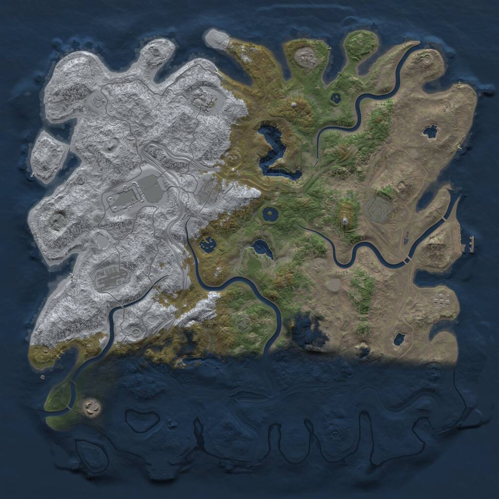 Rust Map: Procedural Map, Size: 4800, Seed: 293119953, 15 Monuments