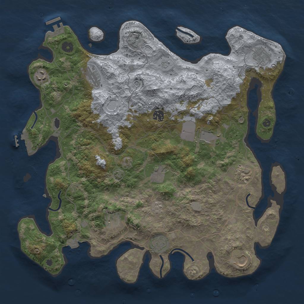 Rust Map: Procedural Map, Size: 4000, Seed: 183255604, 19 Monuments