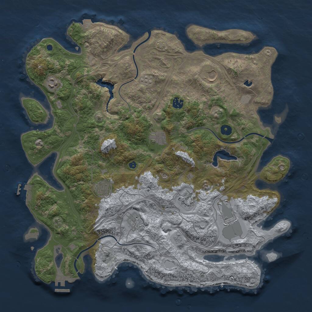 Rust Map: Procedural Map, Size: 4250, Seed: 2135279506, 15 Monuments
