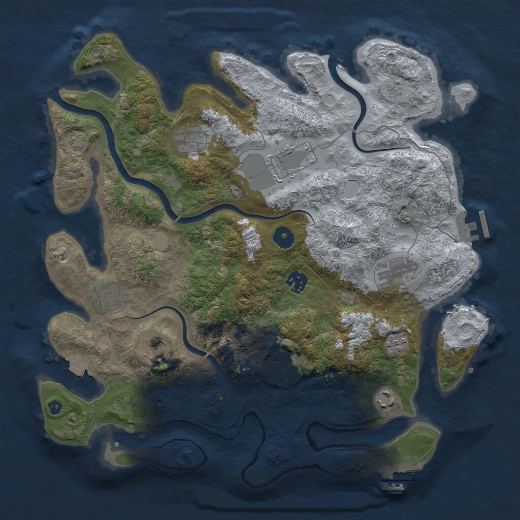 Rust Map: Procedural Map, Size: 3750, Seed: 45301724, 15 Monuments