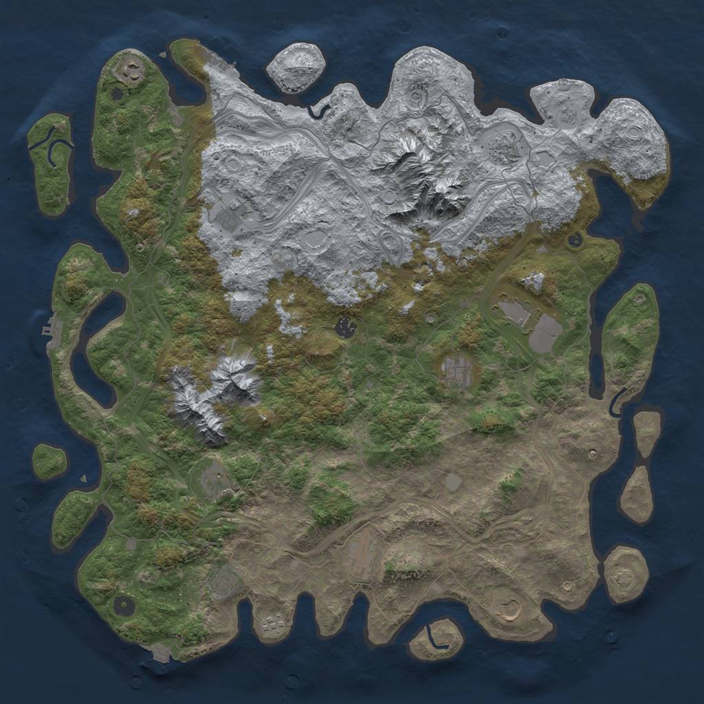 Rust Map: Procedural Map, Size: 5000, Seed: 965989559, 19 Monuments