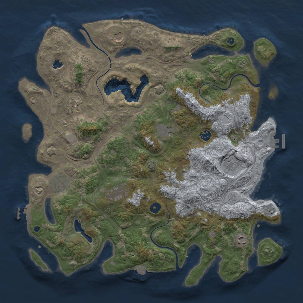 Rust Map: Procedural Map, Size: 4250, Seed: 11689658, 15 Monuments