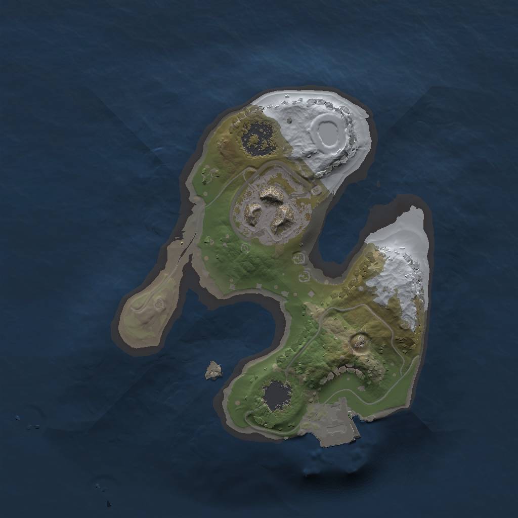 Rust Map: Procedural Map, Size: 1500, Seed: 23974, 4 Monuments