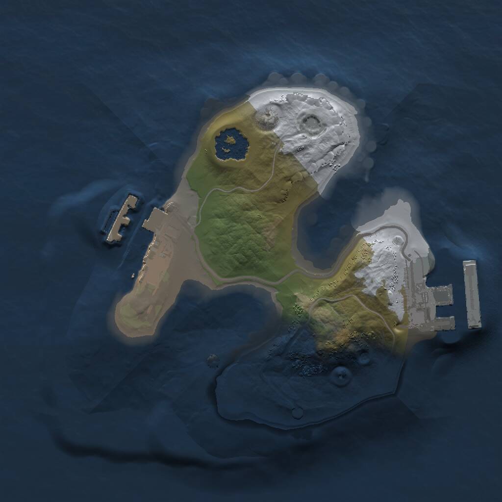 Rust Map: Procedural Map, Size: 1500, Seed: 23974, 3 Monuments