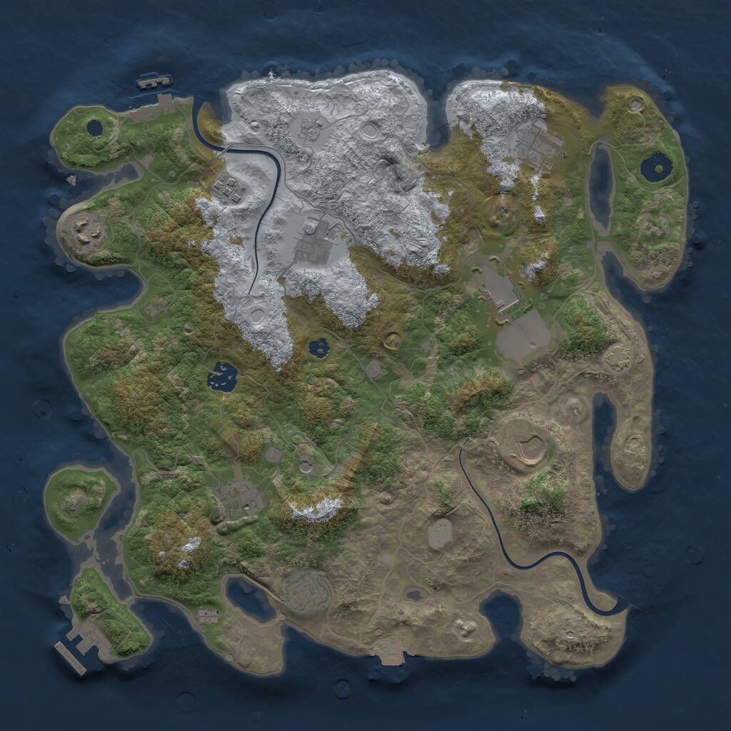Rust Map: Procedural Map, Size: 3650, Seed: 786578658, 15 Monuments