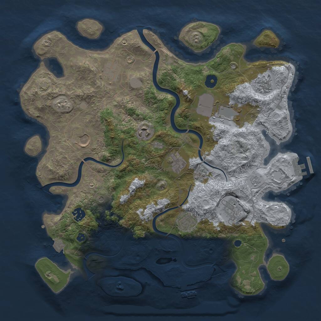 Rust Map: Procedural Map, Size: 3750, Seed: 52229408, 16 Monuments
