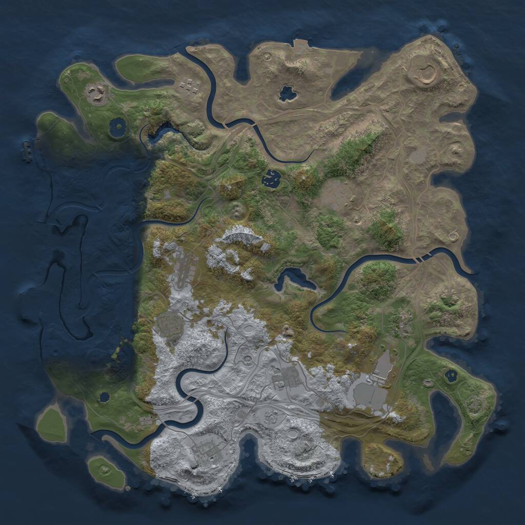 Rust Map: Procedural Map, Size: 4250, Seed: 66344737, 17 Monuments