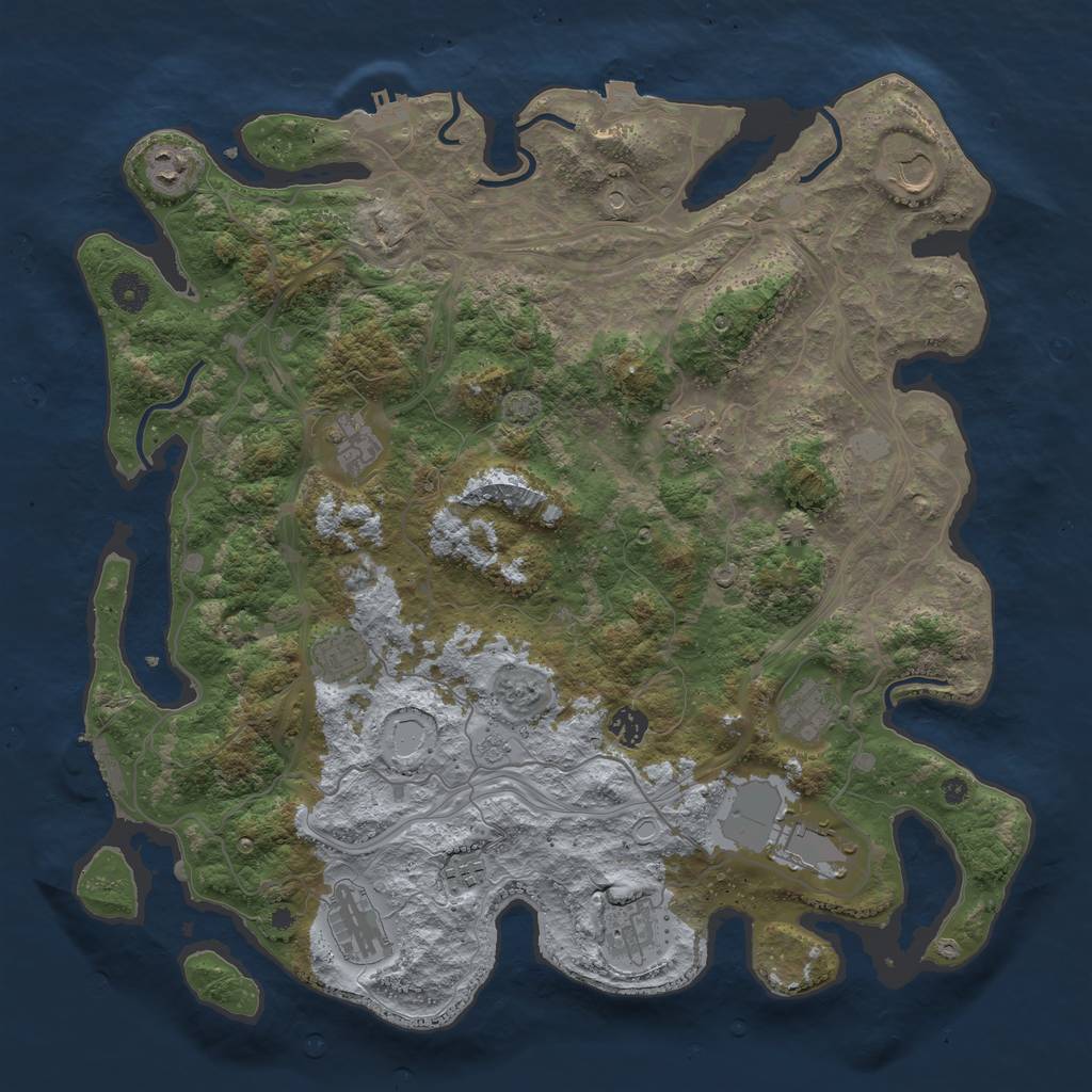 Rust Map: Procedural Map, Size: 4250, Seed: 66344737, 19 Monuments