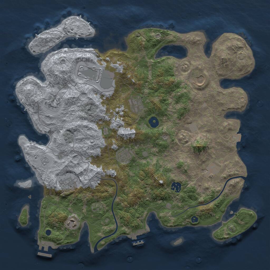 Rust Map: Procedural Map, Size: 3900, Seed: 14876847, 16 Monuments