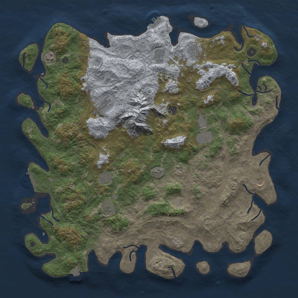 Rust Map: Procedural Map, Size: 5000, Seed: 1977729059, 19 Monuments