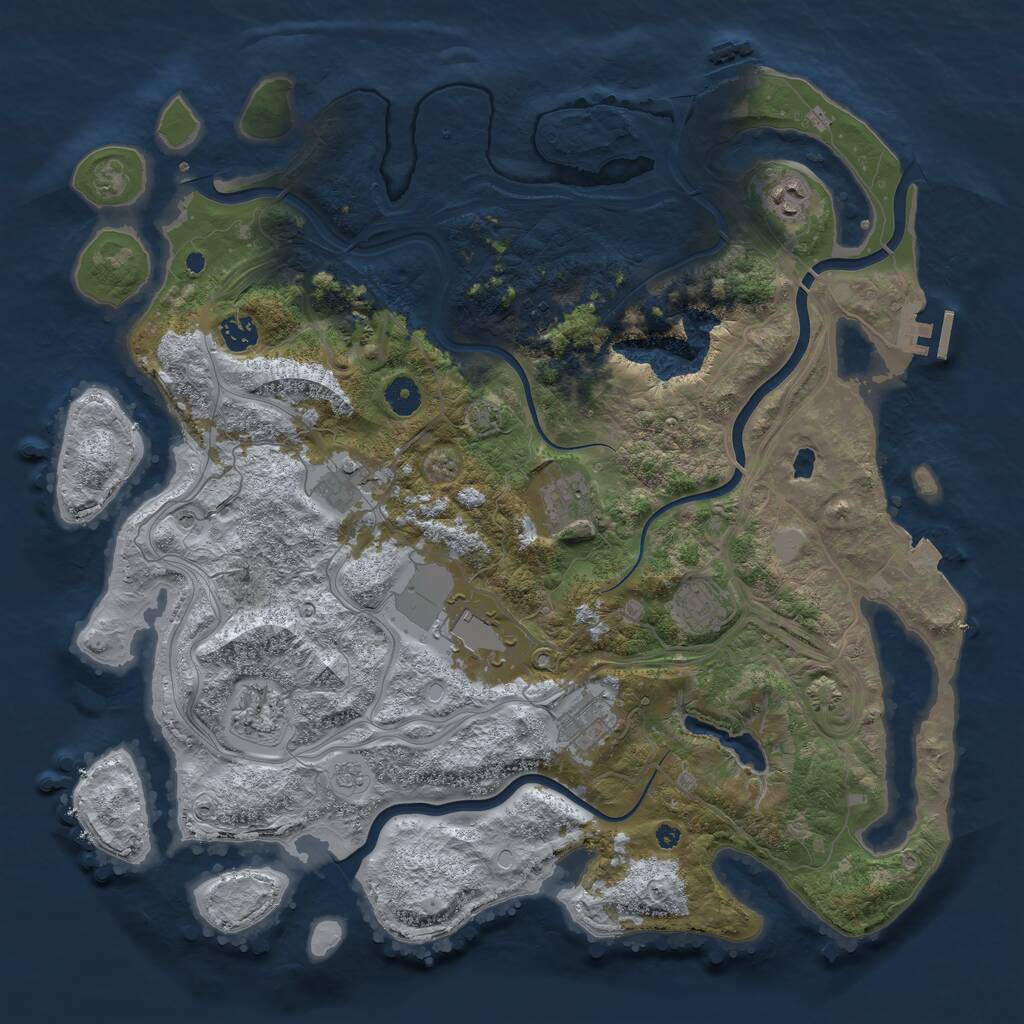 Rust Map: Procedural Map, Size: 4250, Seed: 113012223, 15 Monuments