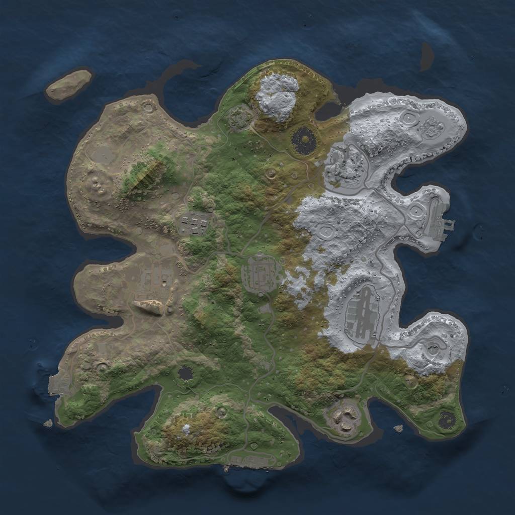 Rust Map: Procedural Map, Size: 3000, Seed: 787962511, 14 Monuments