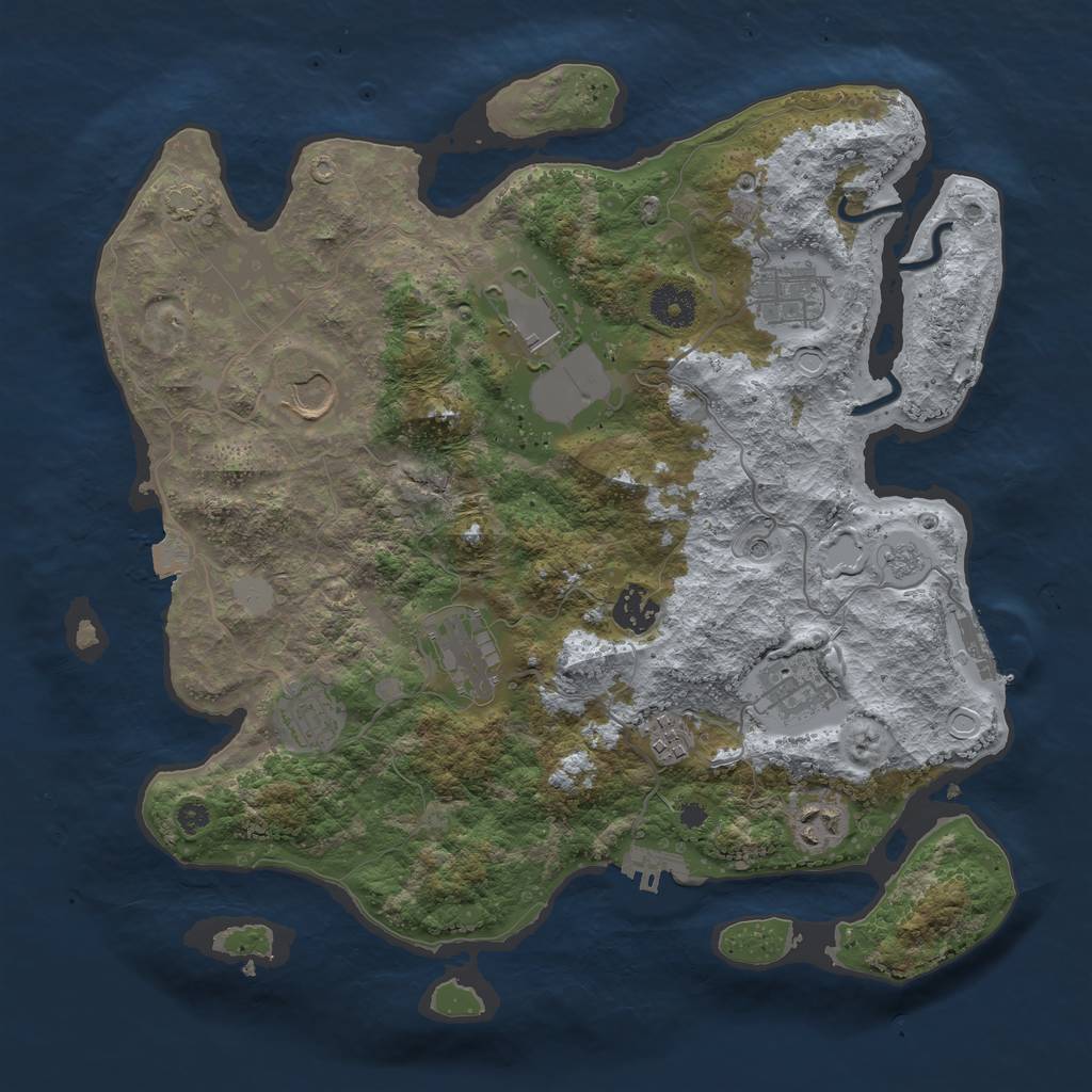 Rust Map: Procedural Map, Size: 3600, Seed: 29548681, 17 Monuments
