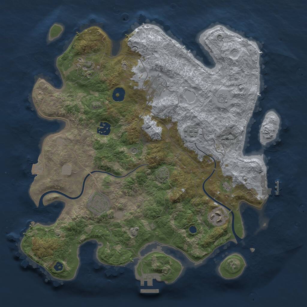 Rust Map: Procedural Map, Size: 3400, Seed: 37999301, 12 Monuments