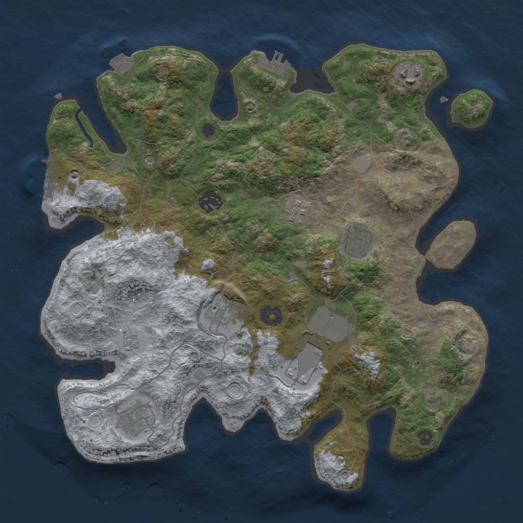 Rust Map: Procedural Map, Size: 3500, Seed: 475605851, 15 Monuments