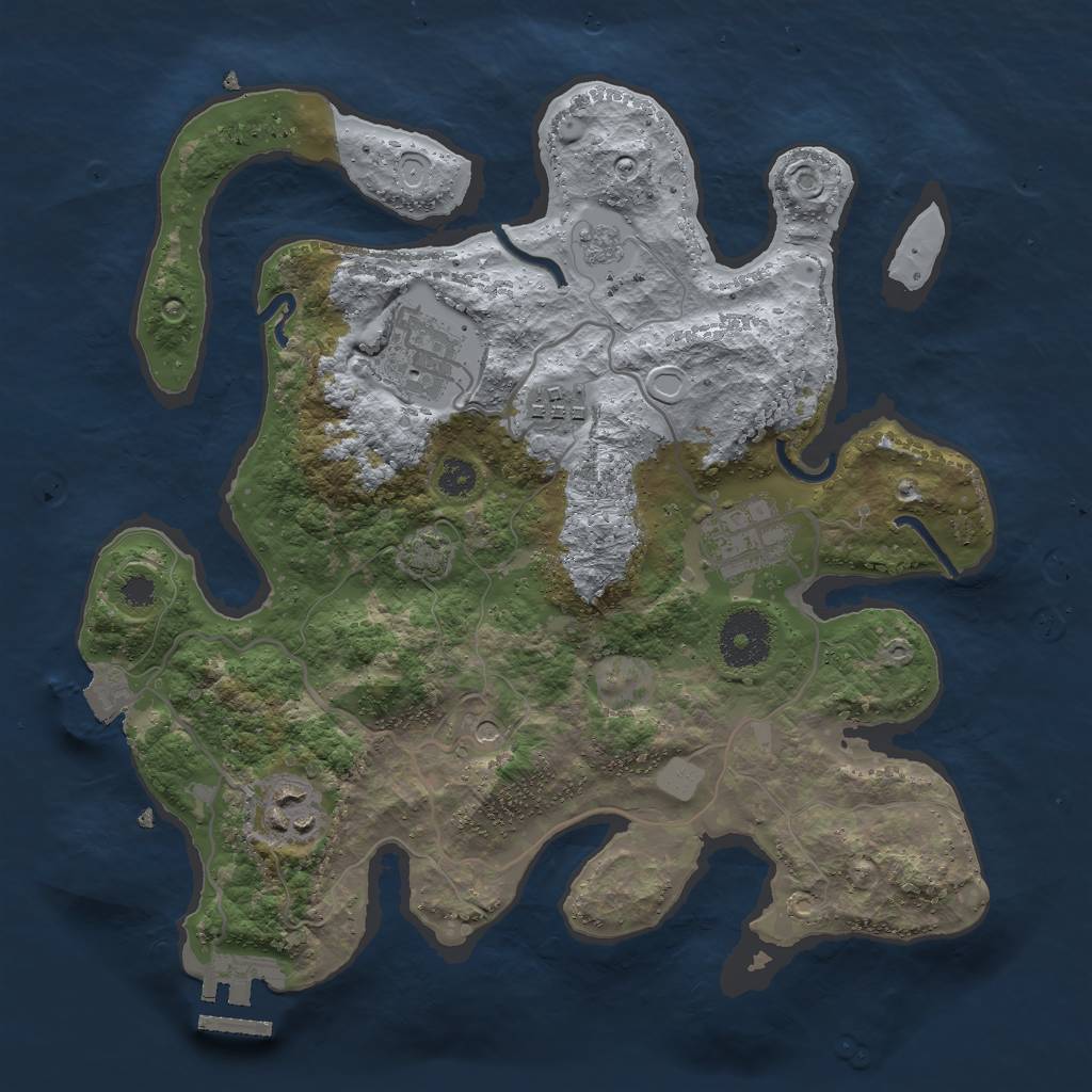 Rust Map: Procedural Map, Size: 3000, Seed: 6161994, 11 Monuments
