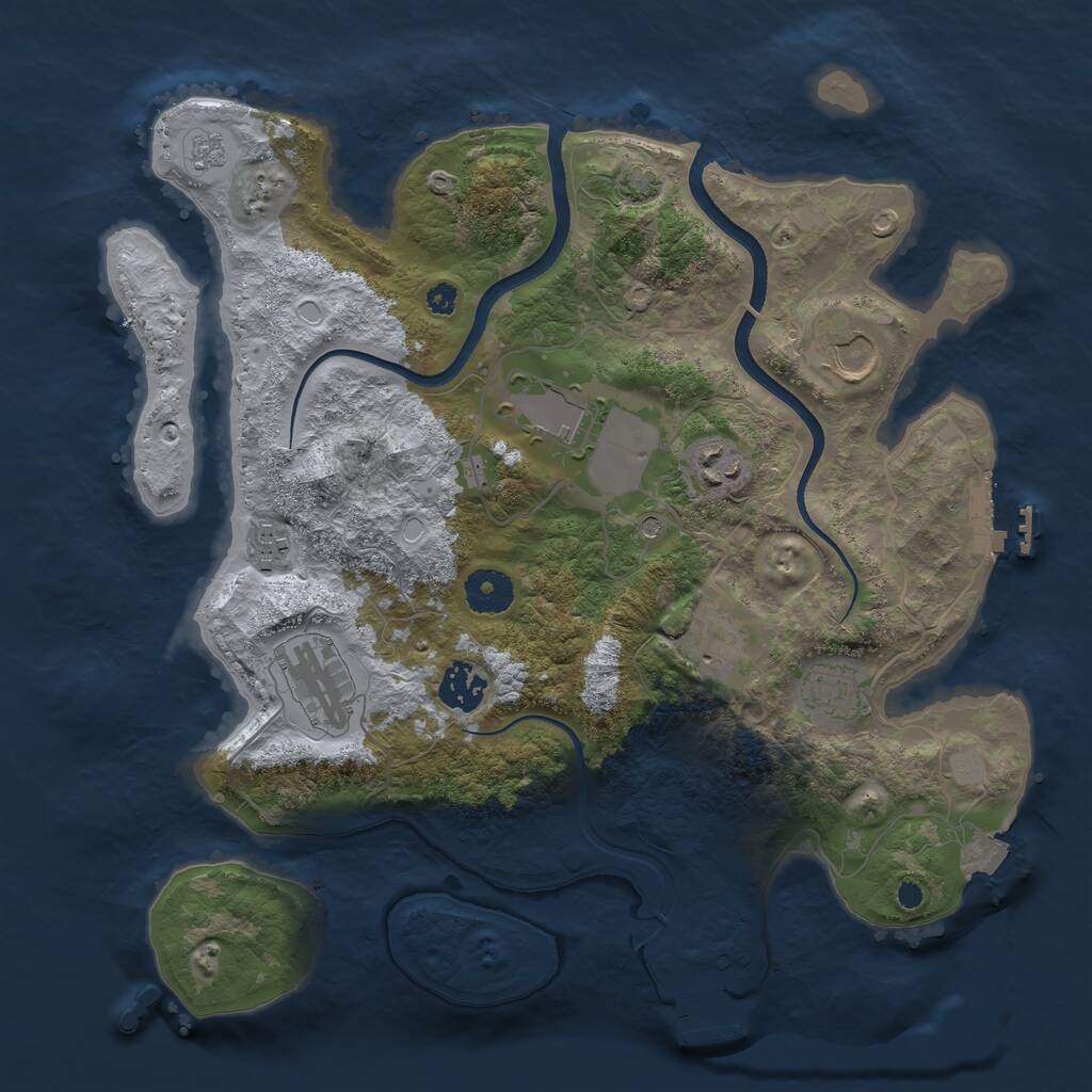 Rust Map: Procedural Map, Size: 3500, Seed: 1202652257, 14 Monuments