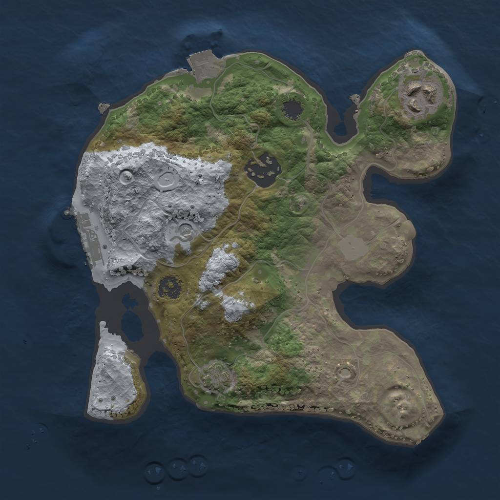 Rust Map: Procedural Map, Size: 2200, Seed: 8758758, 8 Monuments