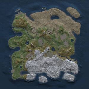 Thumbnail Rust Map: Procedural Map, Size: 3500, Seed: 274284259, 14 Monuments