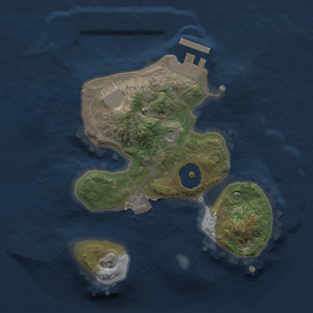 Rust Map: Procedural Map, Size: 2000, Seed: 3523, 3 Monuments