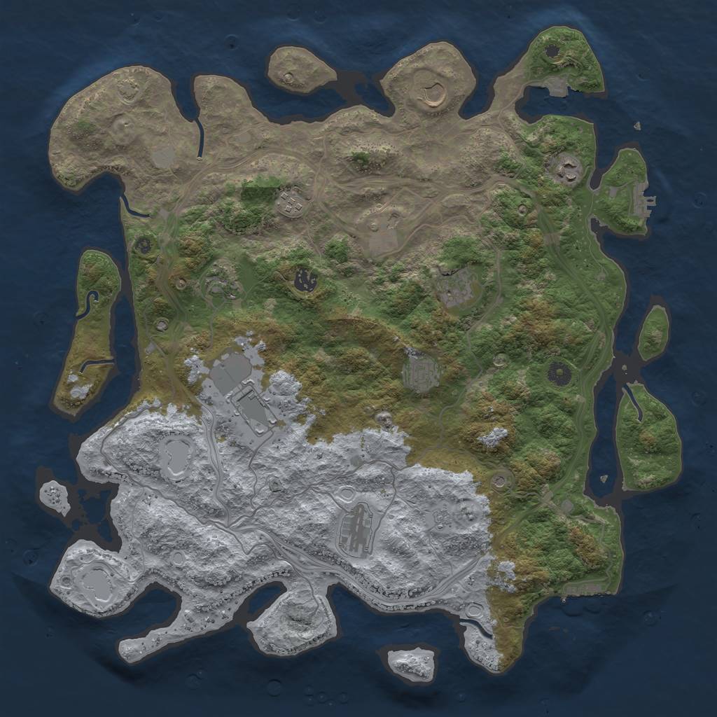 Rust Map: Procedural Map, Size: 4500, Seed: 98329202, 18 Monuments