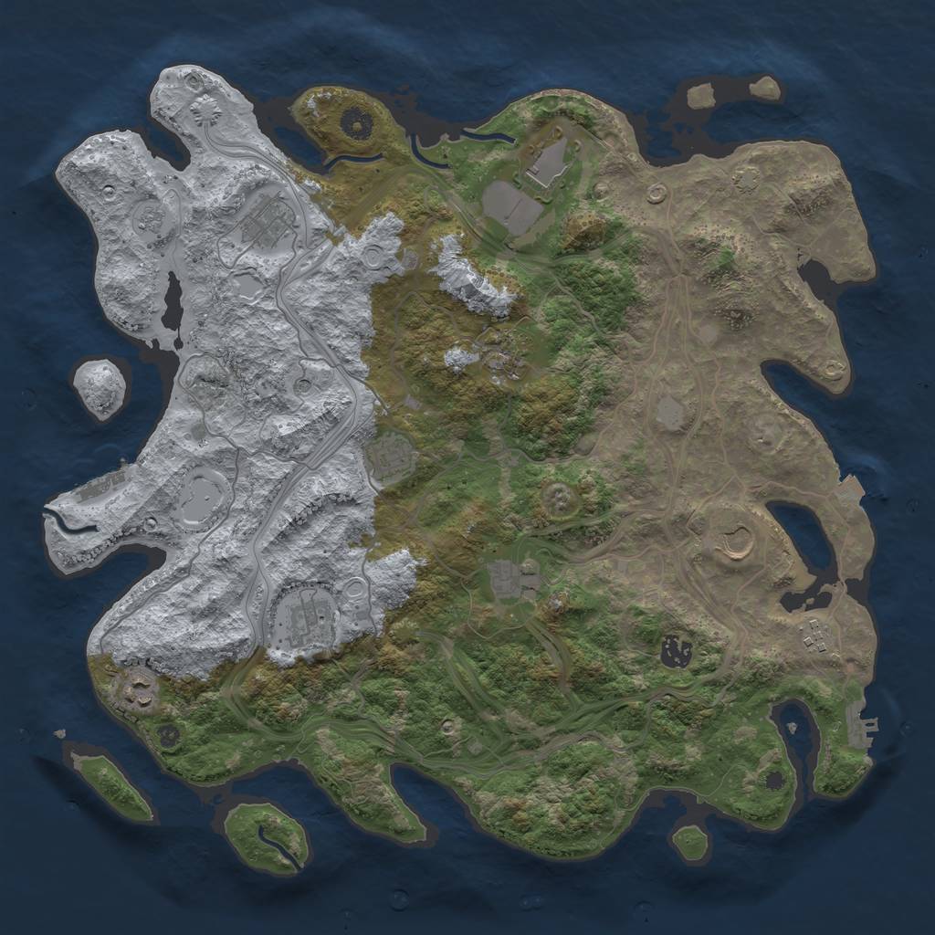 Rust Map: Procedural Map, Size: 4250, Seed: 69825885, 18 Monuments