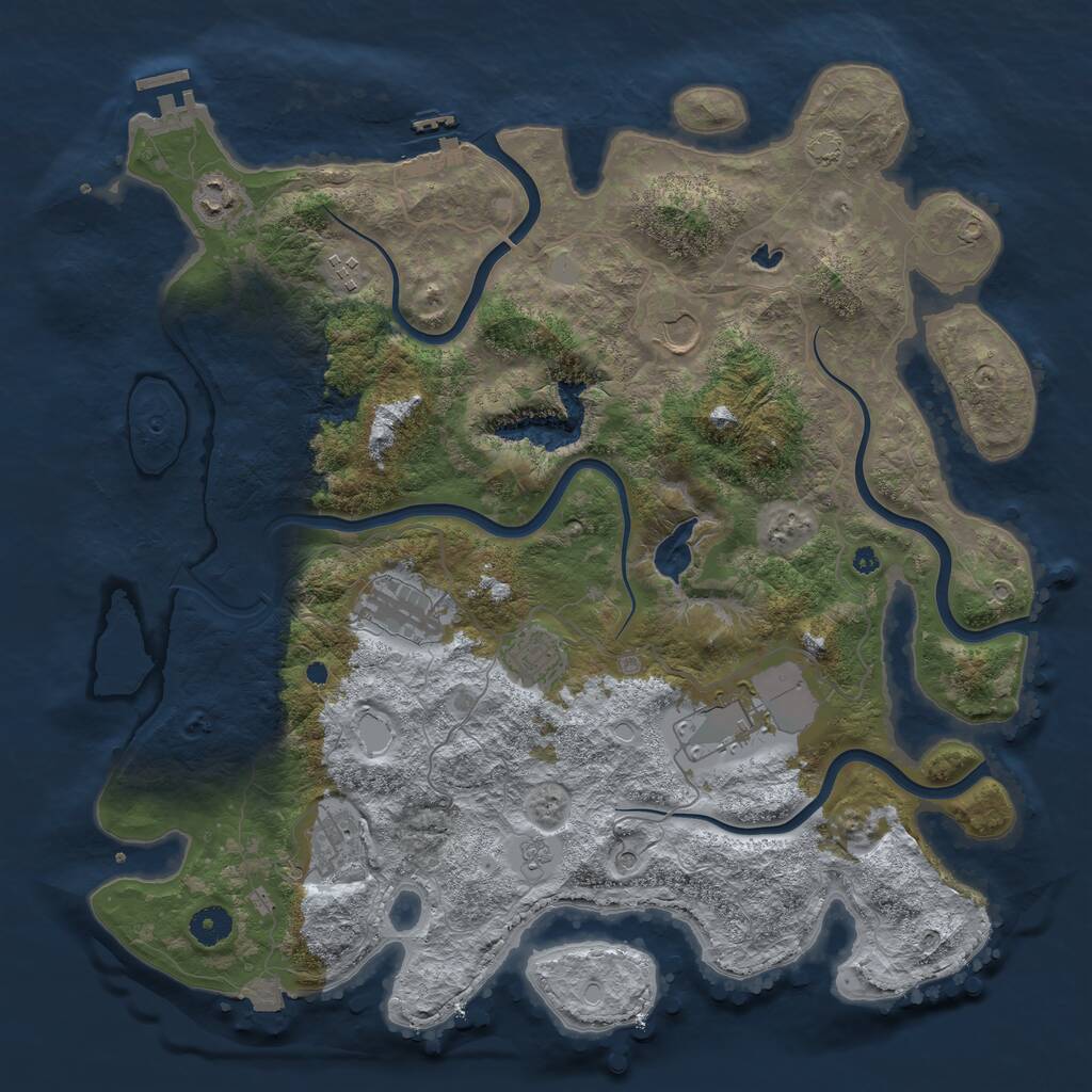 Rust Map: Procedural Map, Size: 4100, Seed: 57219631, 13 Monuments