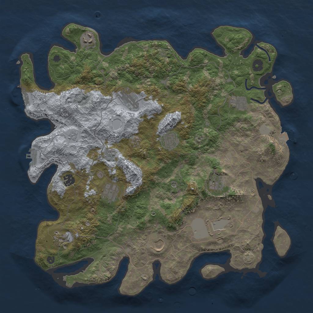 Rust Map: Procedural Map, Size: 4000, Seed: 1981970646, 19 Monuments