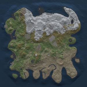 Thumbnail Rust Map: Procedural Map, Size: 3600, Seed: 12410, 17 Monuments