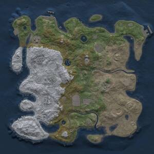 Thumbnail Rust Map: Procedural Map, Size: 3600, Seed: 22410, 13 Monuments