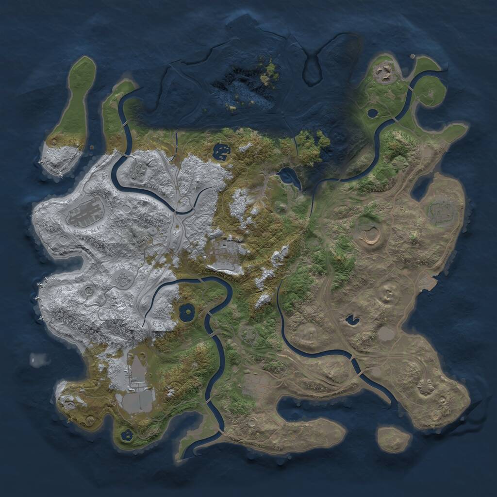 Rust Map: Procedural Map, Size: 4250, Seed: 2252009, 14 Monuments