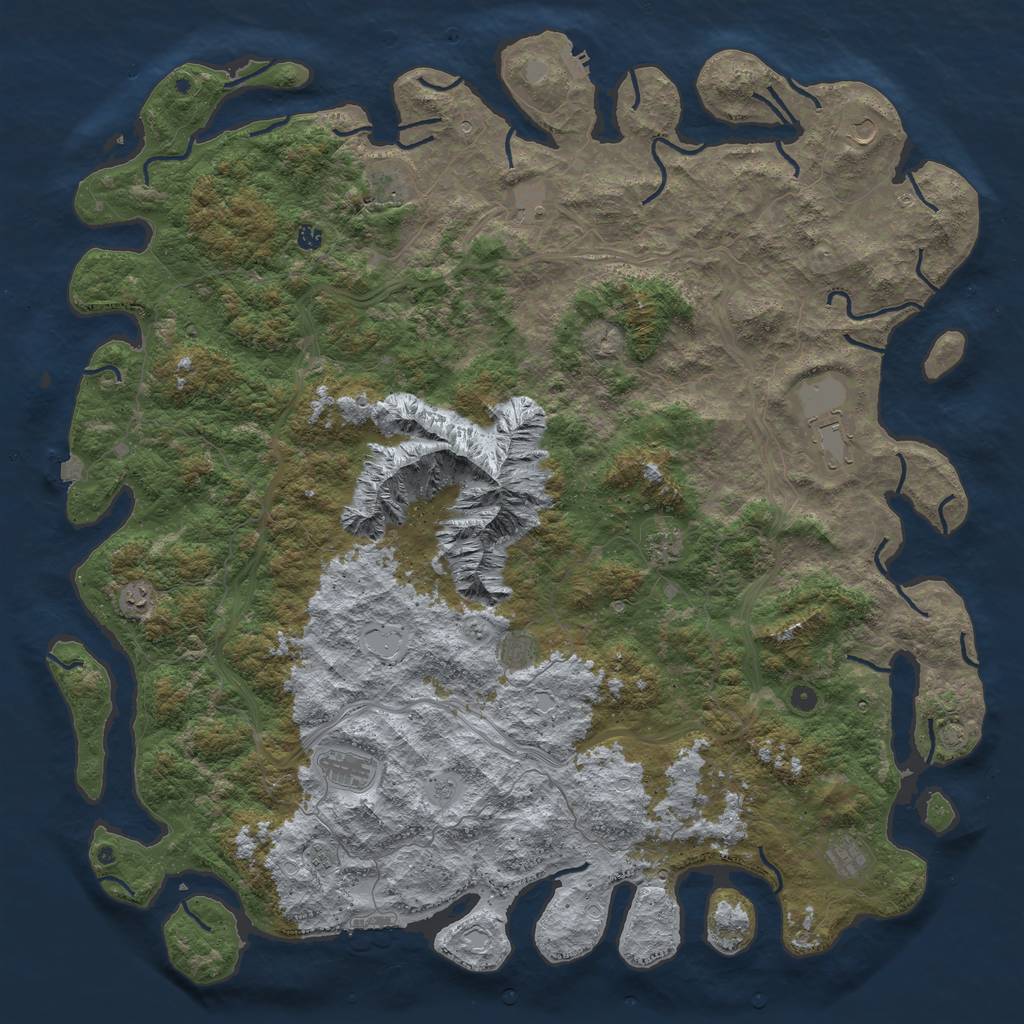 Rust Map: Procedural Map, Size: 6000, Seed: 69420420, 19 Monuments