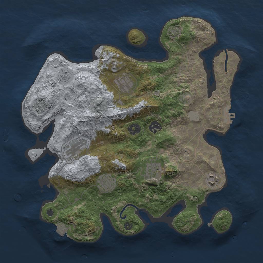 Rust Map: Procedural Map, Size: 3250, Seed: 21350, 14 Monuments