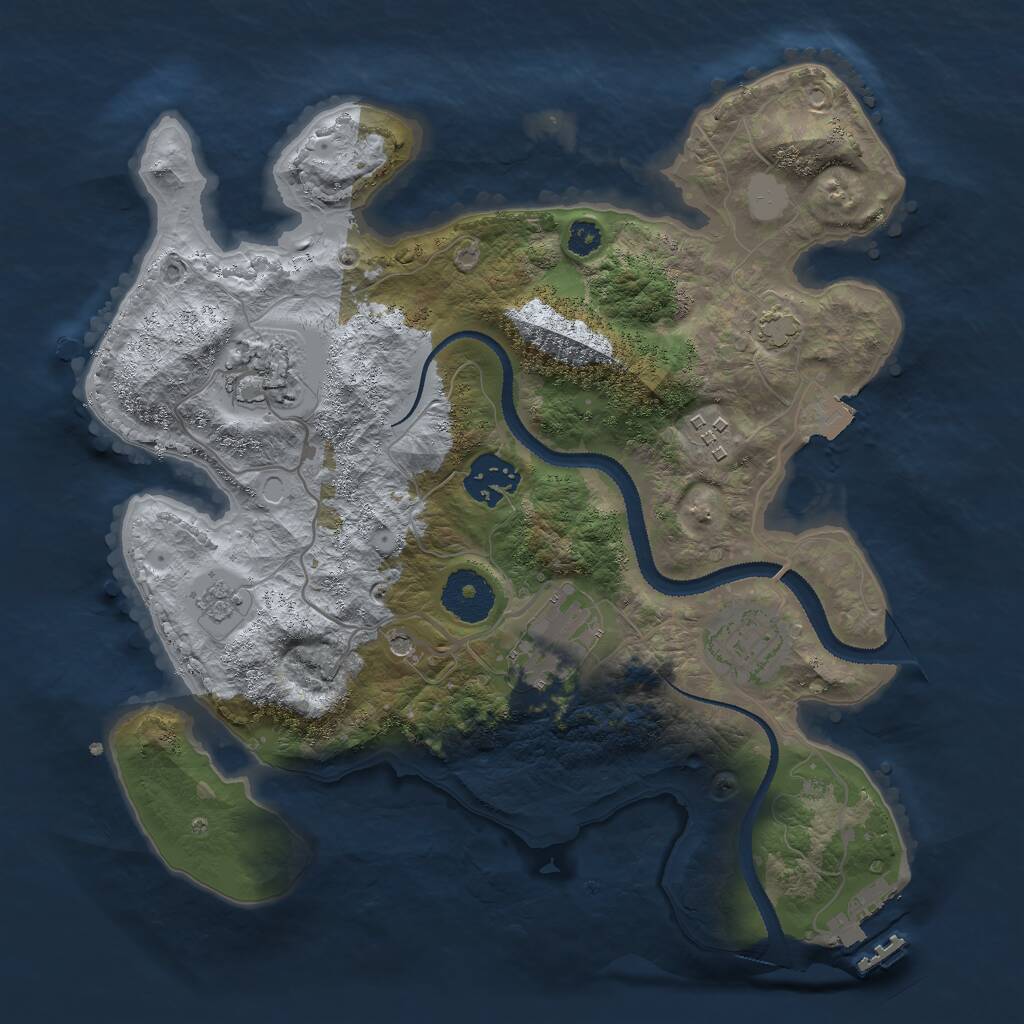 Rust Map: Procedural Map, Size: 3000, Seed: 563, 10 Monuments