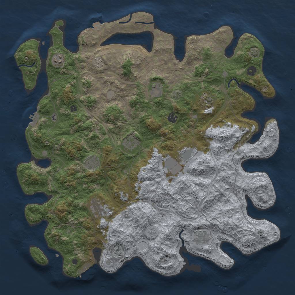 Rust Map: Procedural Map, Size: 4500, Seed: 92222, 18 Monuments
