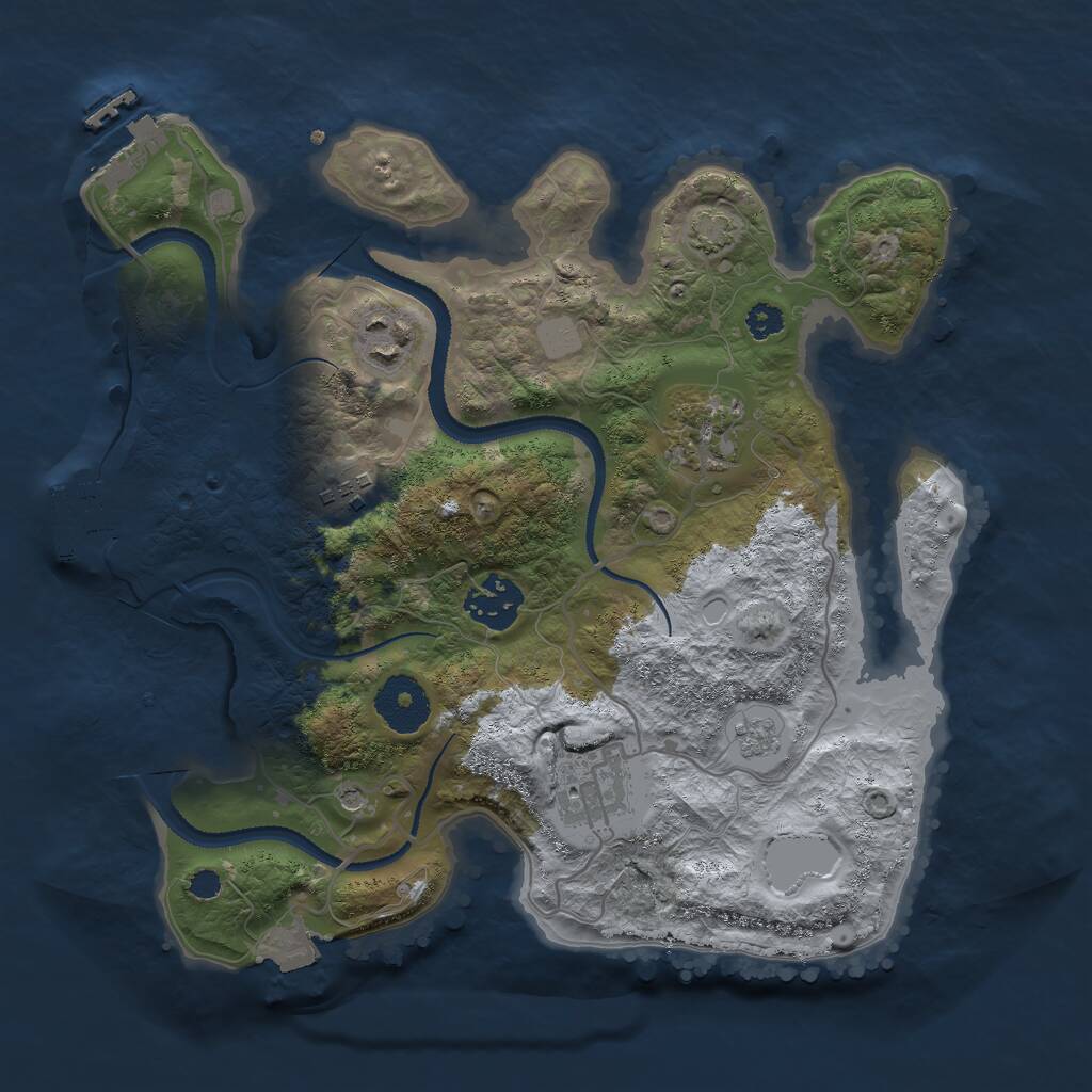 Rust Map: Procedural Map, Size: 3000, Seed: 735267660, 11 Monuments