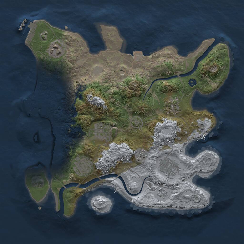 Rust Map: Procedural Map, Size: 3000, Seed: 468454674, 12 Monuments