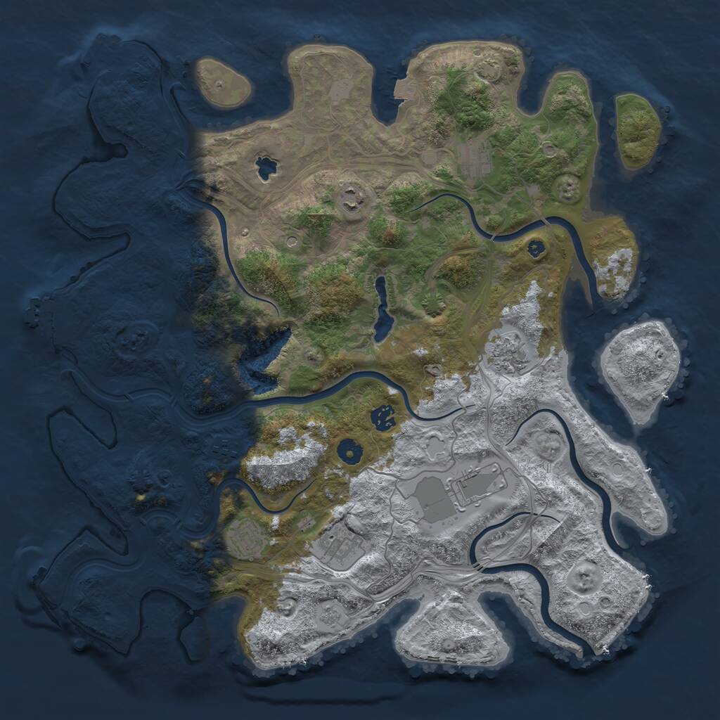 Rust Map: Procedural Map, Size: 4250, Seed: 3713, 14 Monuments