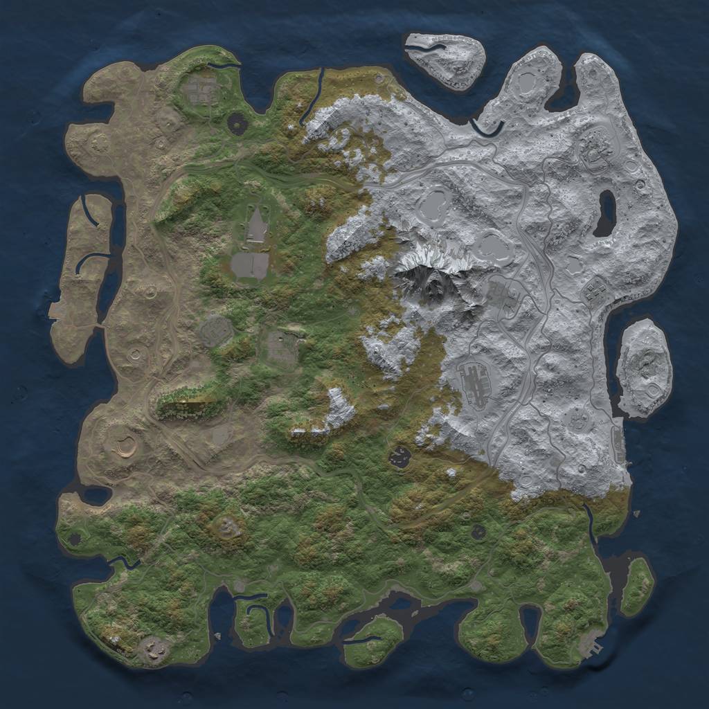 Rust Map: Procedural Map, Size: 5000, Seed: 1996, 19 Monuments