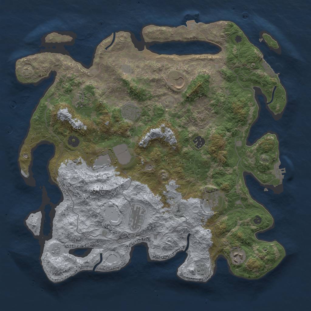Rust Map: Procedural Map, Size: 4000, Seed: 534511178, 17 Monuments