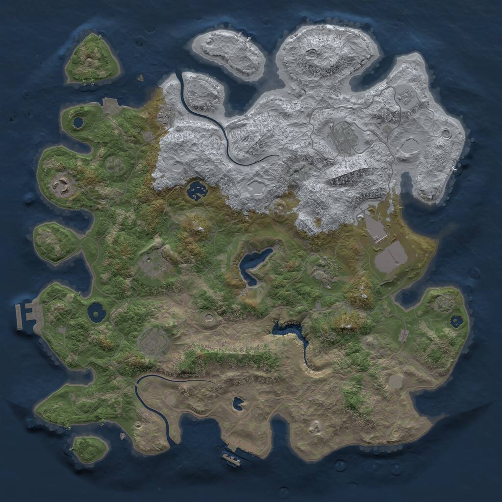 Rust Map: Procedural Map, Size: 4000, Seed: 41831, 14 Monuments