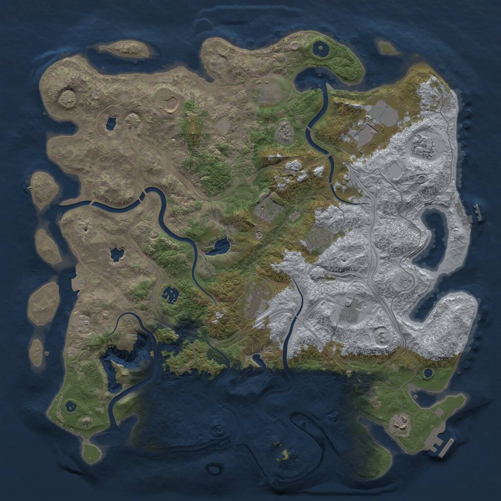 Rust Map: Procedural Map, Size: 4600, Seed: 238872, 17 Monuments