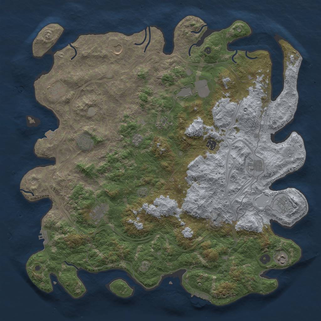 Rust Map: Procedural Map, Size: 4800, Seed: 34116, 19 Monuments