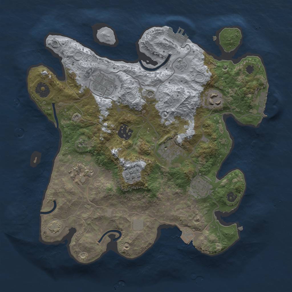 Rust Map: Procedural Map, Size: 3000, Seed: 1688065383, 15 Monuments