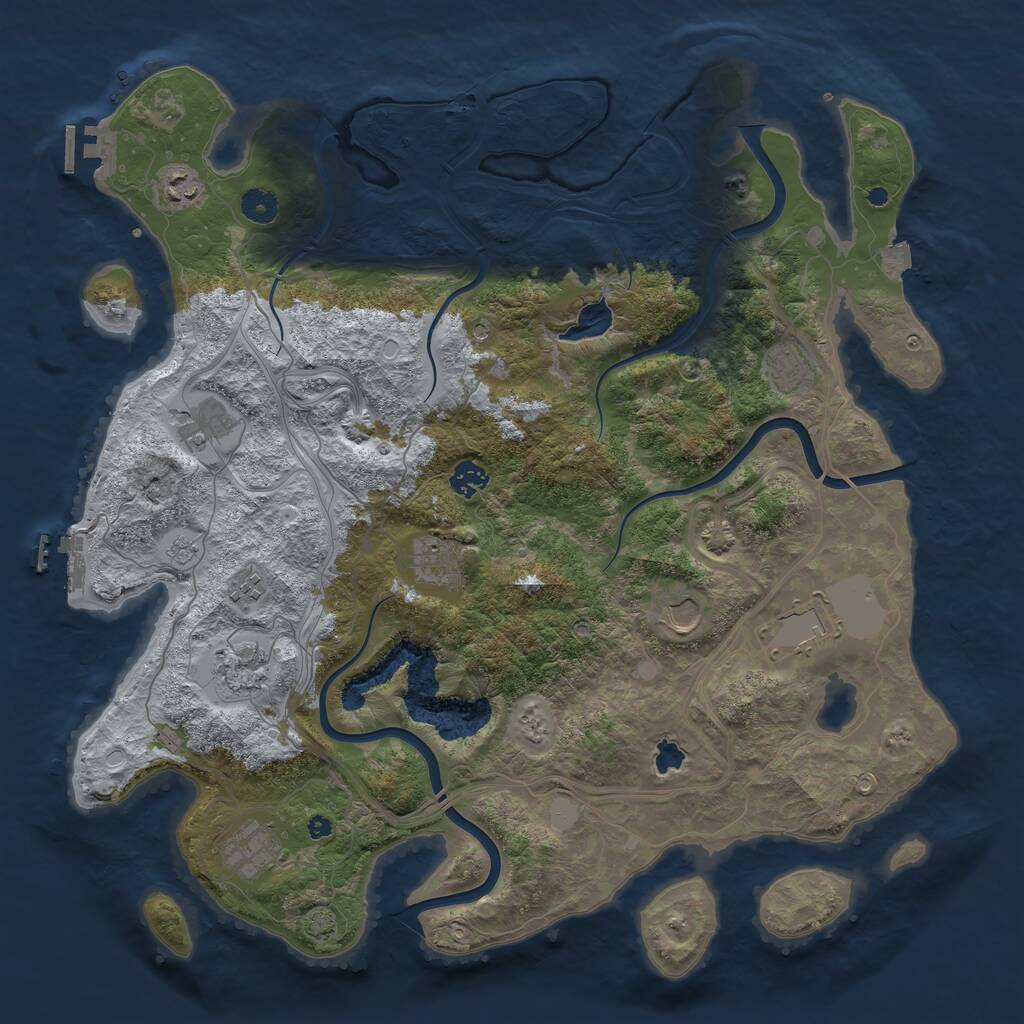 Rust Map: Procedural Map, Size: 4300, Seed: 59785789, 16 Monuments
